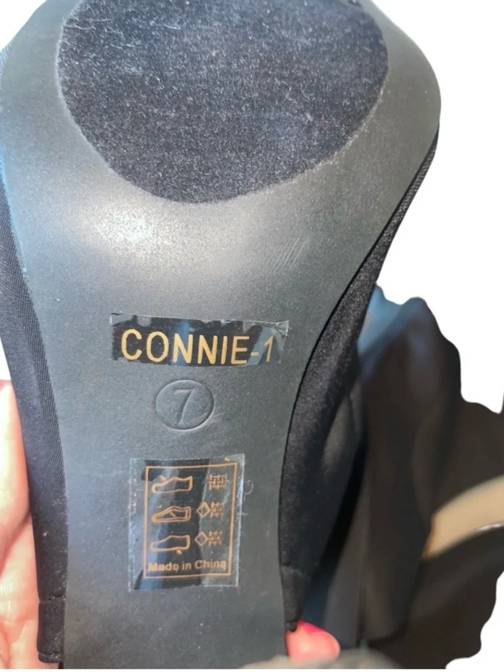 Cape Robbin Connie-1 Black Over Knee Peep Toe Sock Boots Block Heel Size 7